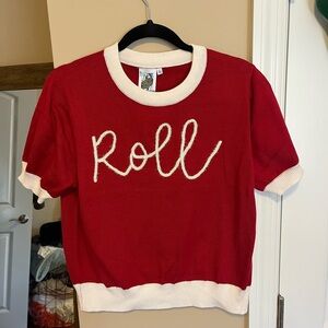 QUEEN OF SPARKLES Red and White Sweater